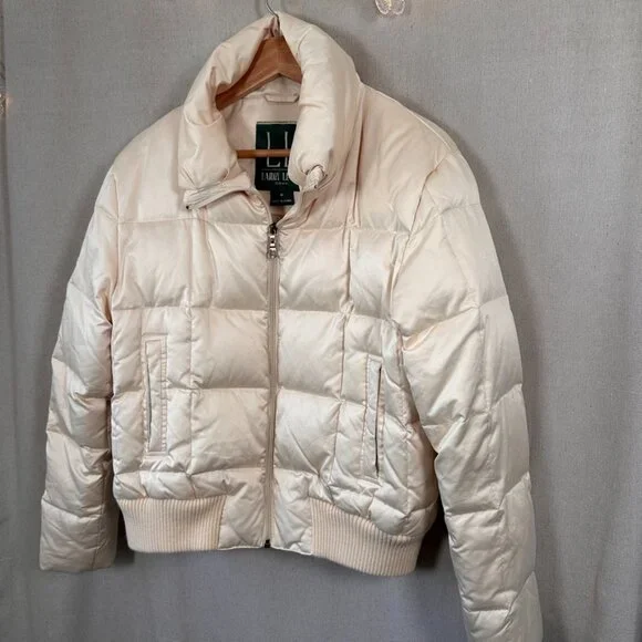 Larry Levine Cream Down Puffer Jacket  |  Size M - Picture 2 of 13